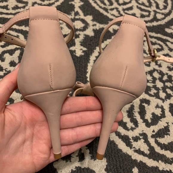 Kelly and Katie pink open toe heels with a knot - Picture 3 of 5